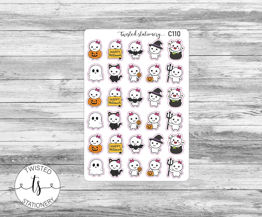 Mello Halloween Stickers, Character Kawaii Stickers, Planner Stickers, Scrapbooking, Bullet Journals