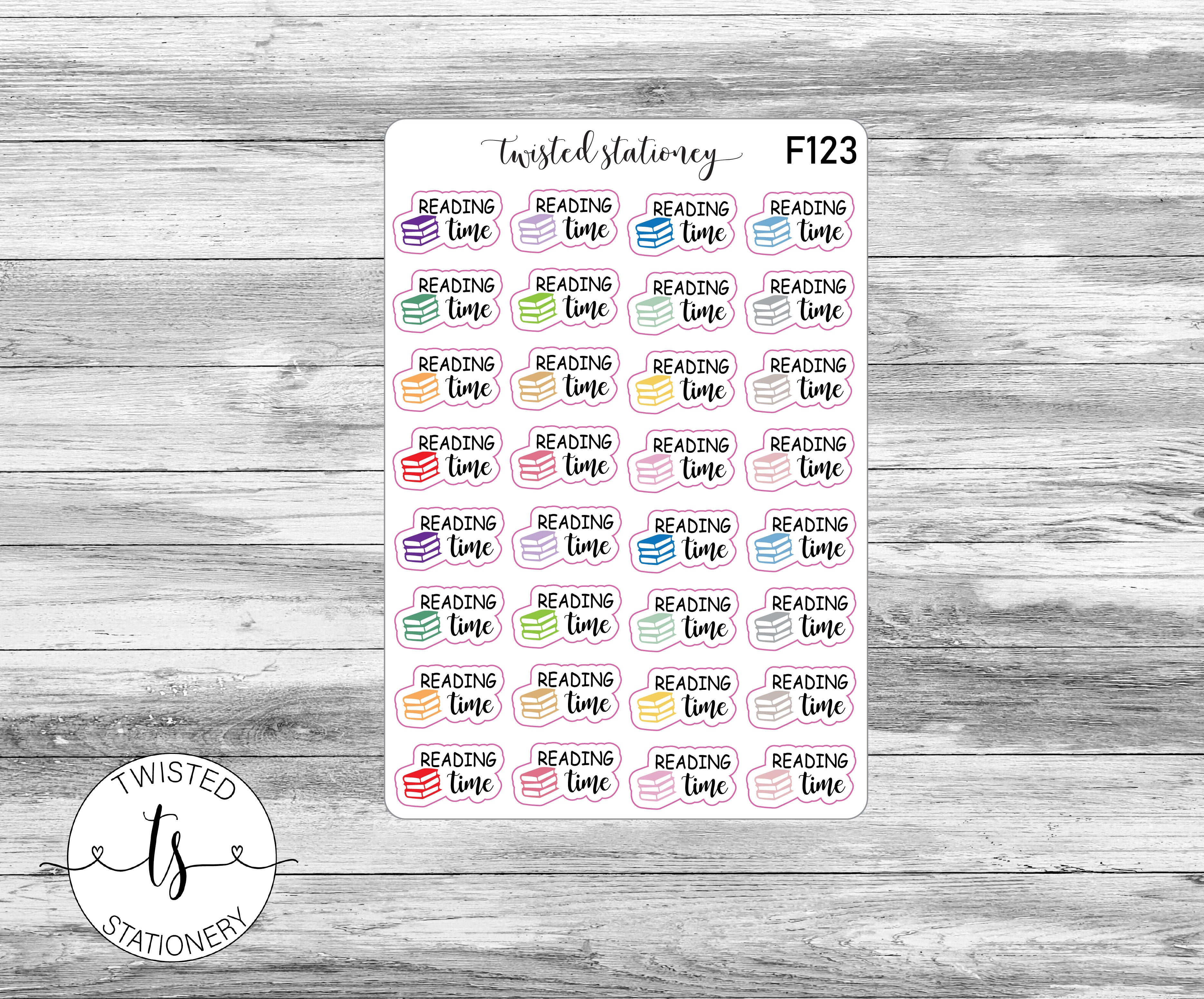 Reading Time Icons Functional Stickers, Planner Stickers, Scrapbooking, Bullet Journals