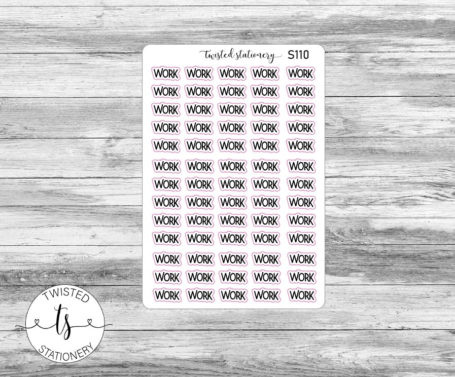 Work Script Stickers, Planner Stickers, Scrapbooking, Bullet Journals