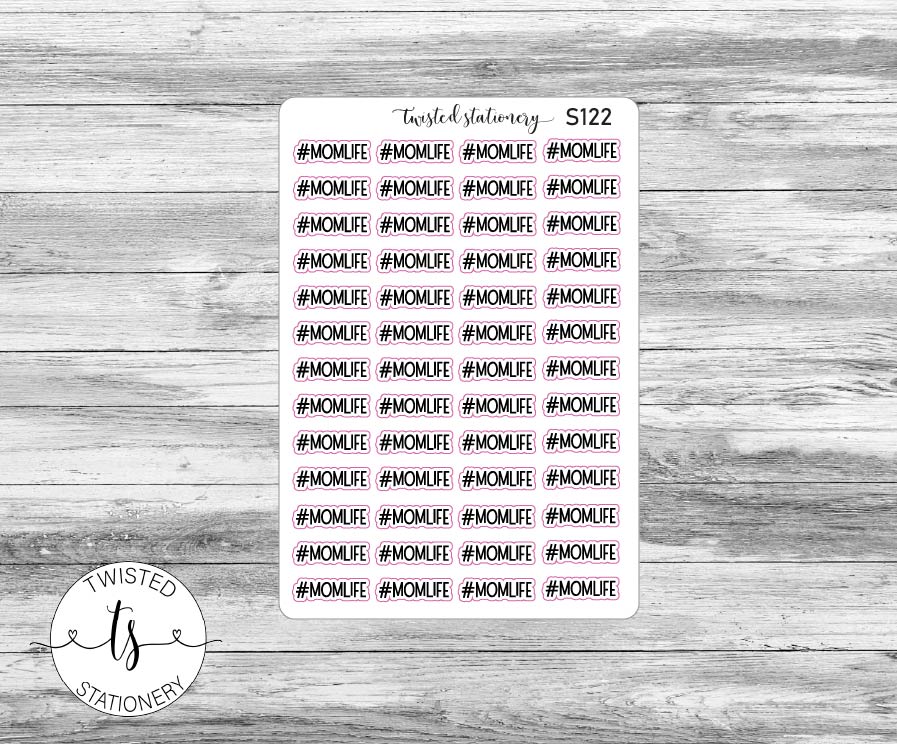#MomLife Script Stickers, Planner Stickers, Scrapbooking, Bullet Journals