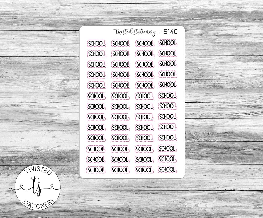 School Script Stickers, Planner Stickers, Scrapbooking, Bullet Journals