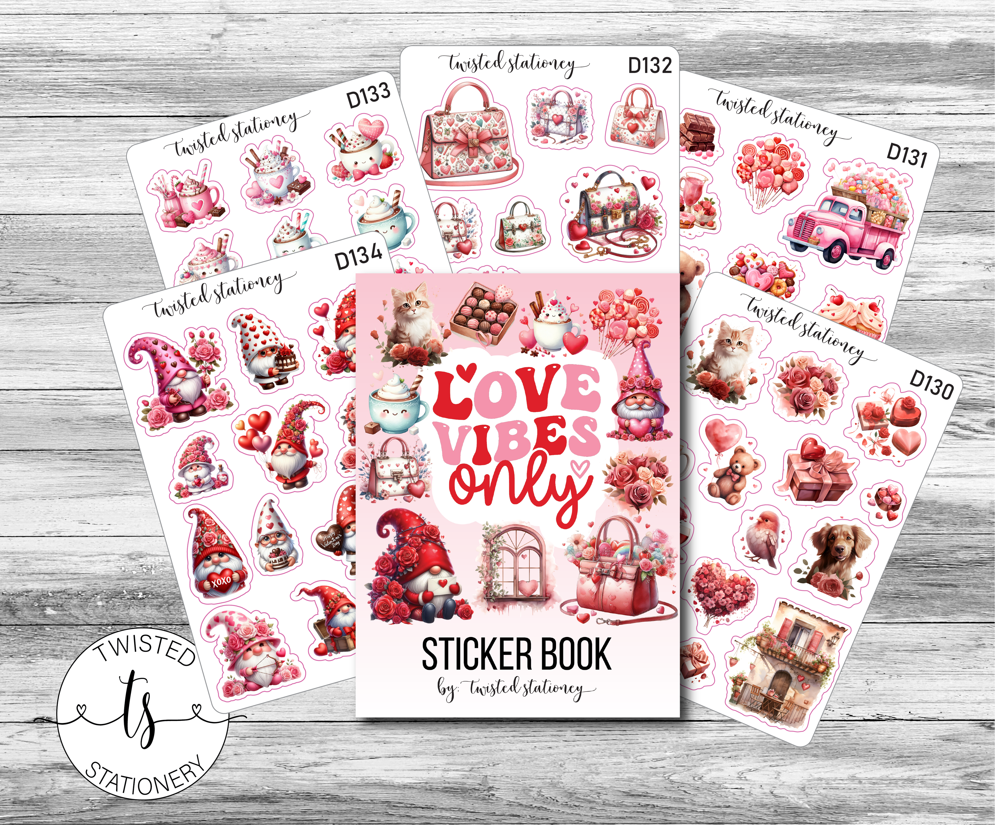 Love Vibes Only Sticker Bundle, Valentine Deco, Planner Stickers, Scrapbooking, Bullet Journals