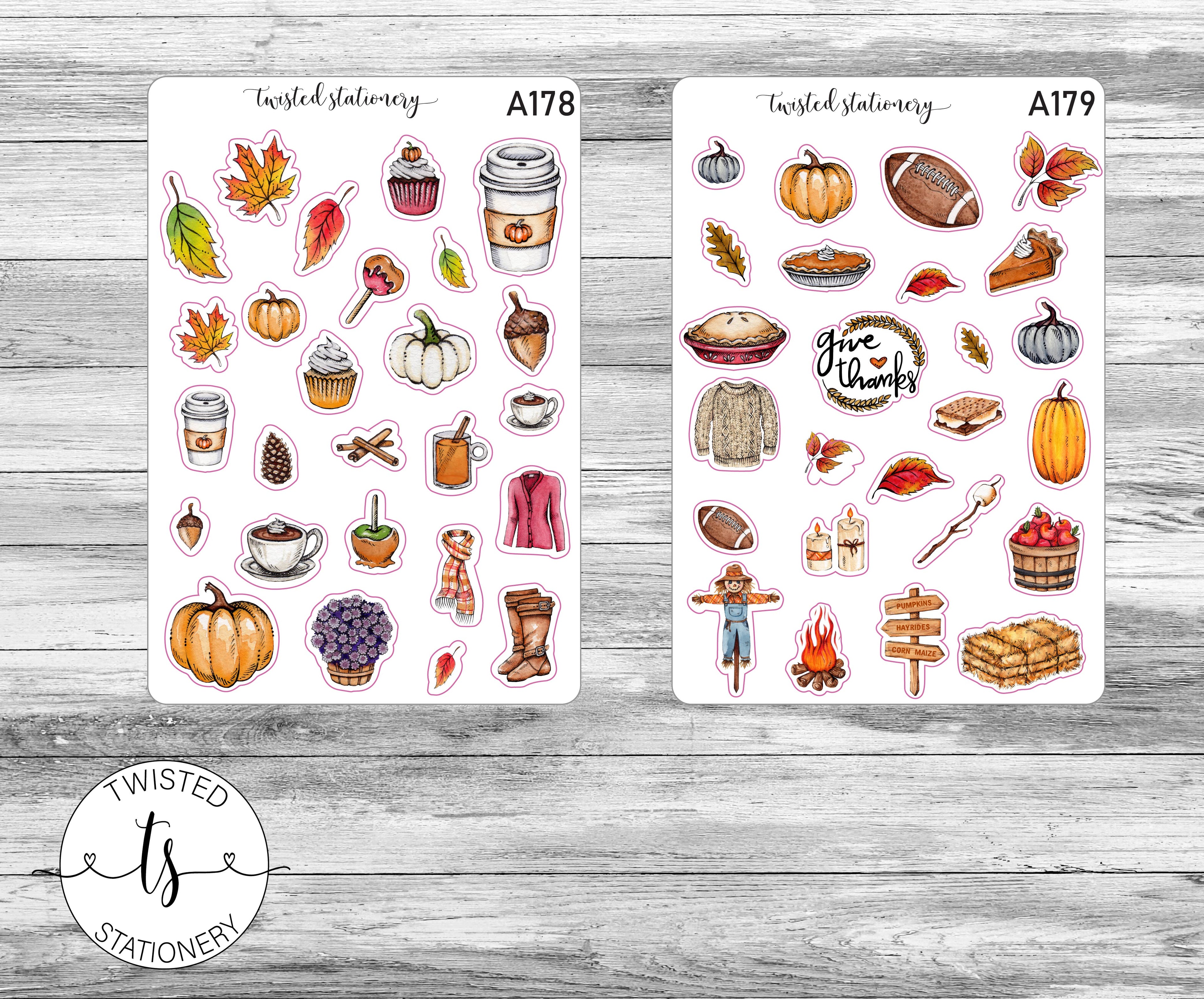 Fall Favorites Sticker Bundle, Autumn Leaves Deco, Quotes Planner Stickers, Scrapbooking, Bullet Journals