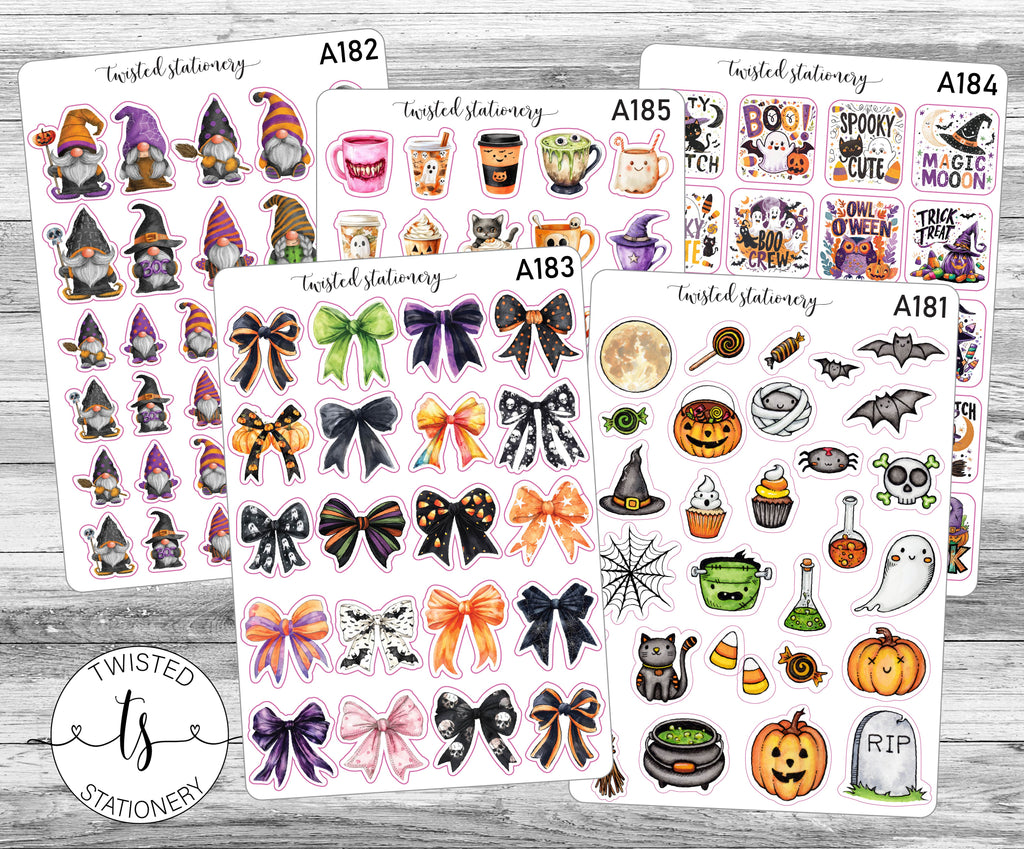 Halloween Favorites Sticker Bundle, Autumn Leaves Deco, Quotes Planner Stickers, Scrapbooking, Bullet Journals