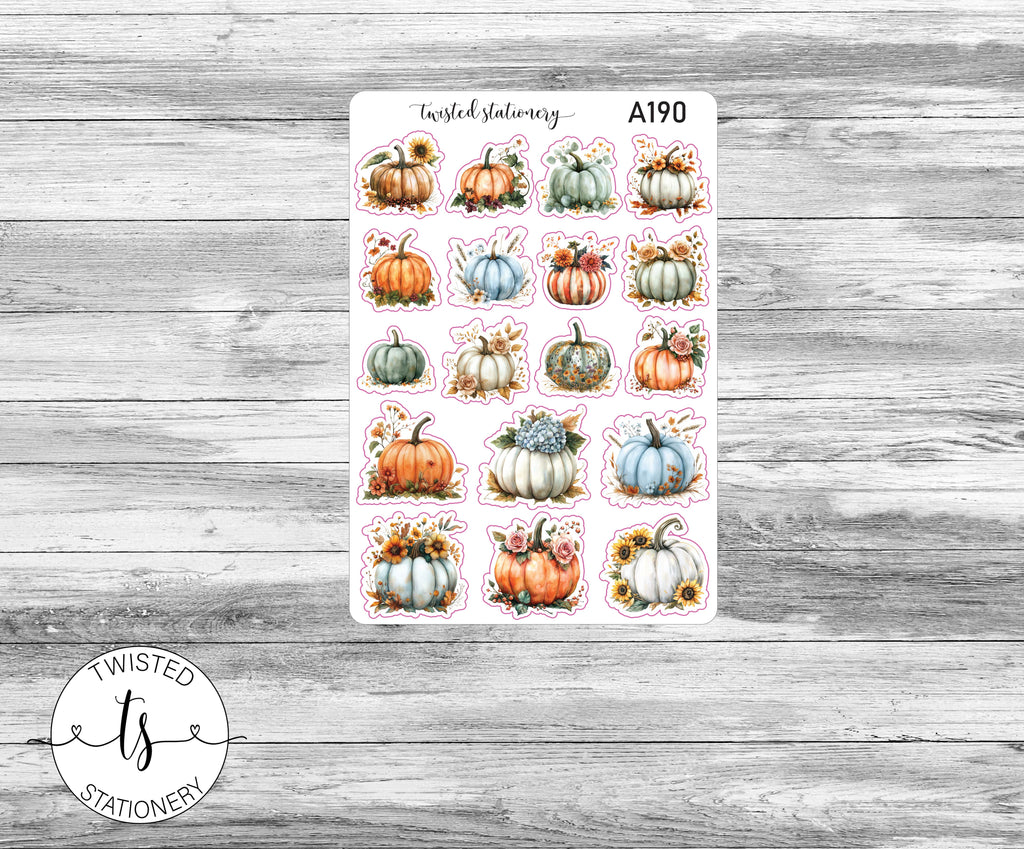 Fall Florals Sticker Bundle, Autumn Flower Leaves Deco, Quotes Planner Stickers, Scrapbooking, Bullet Journals