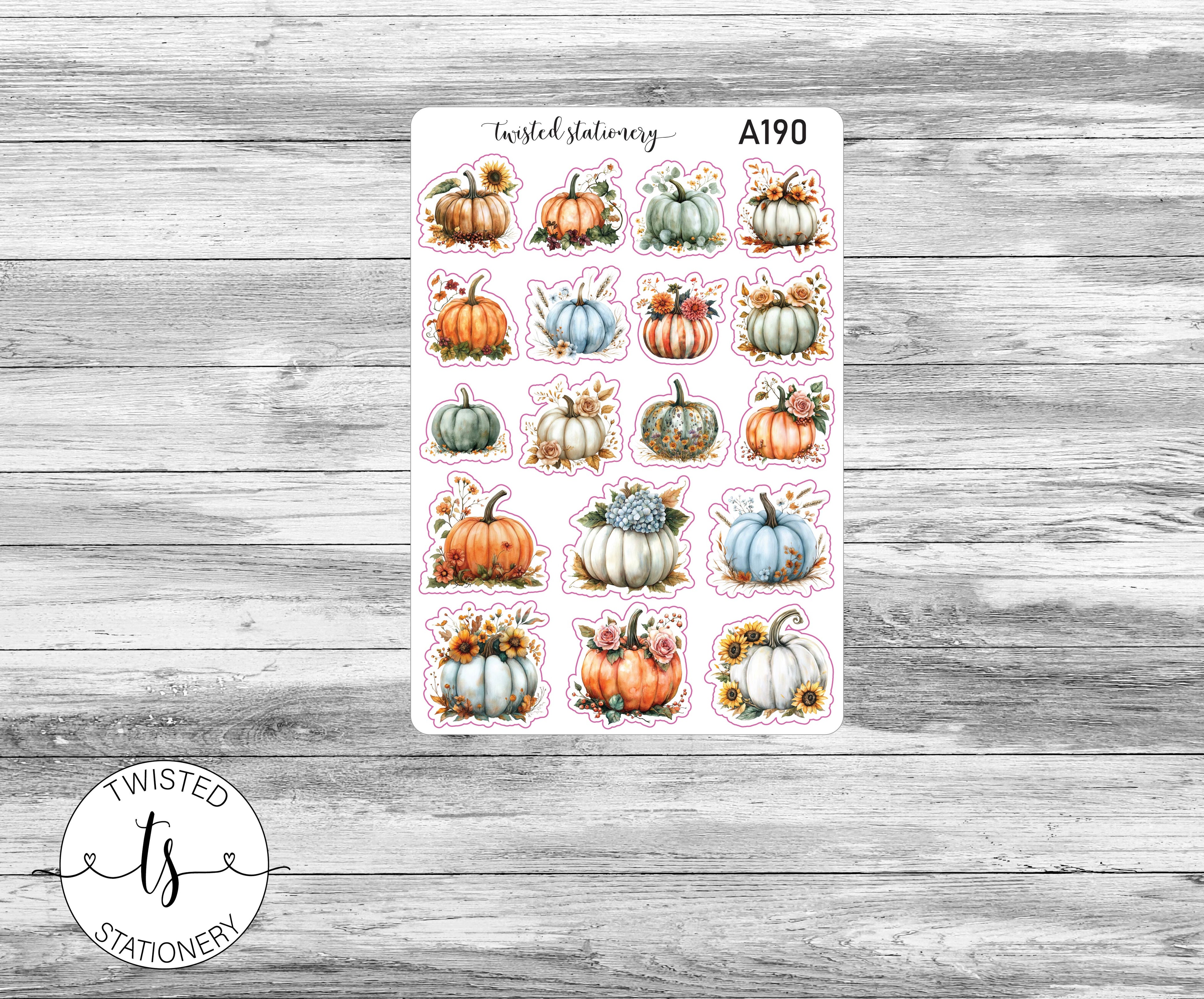 Fall Florals Sticker Bundle, Autumn Flower Leaves Deco, Quotes Planner Stickers, Scrapbooking, Bullet Journals