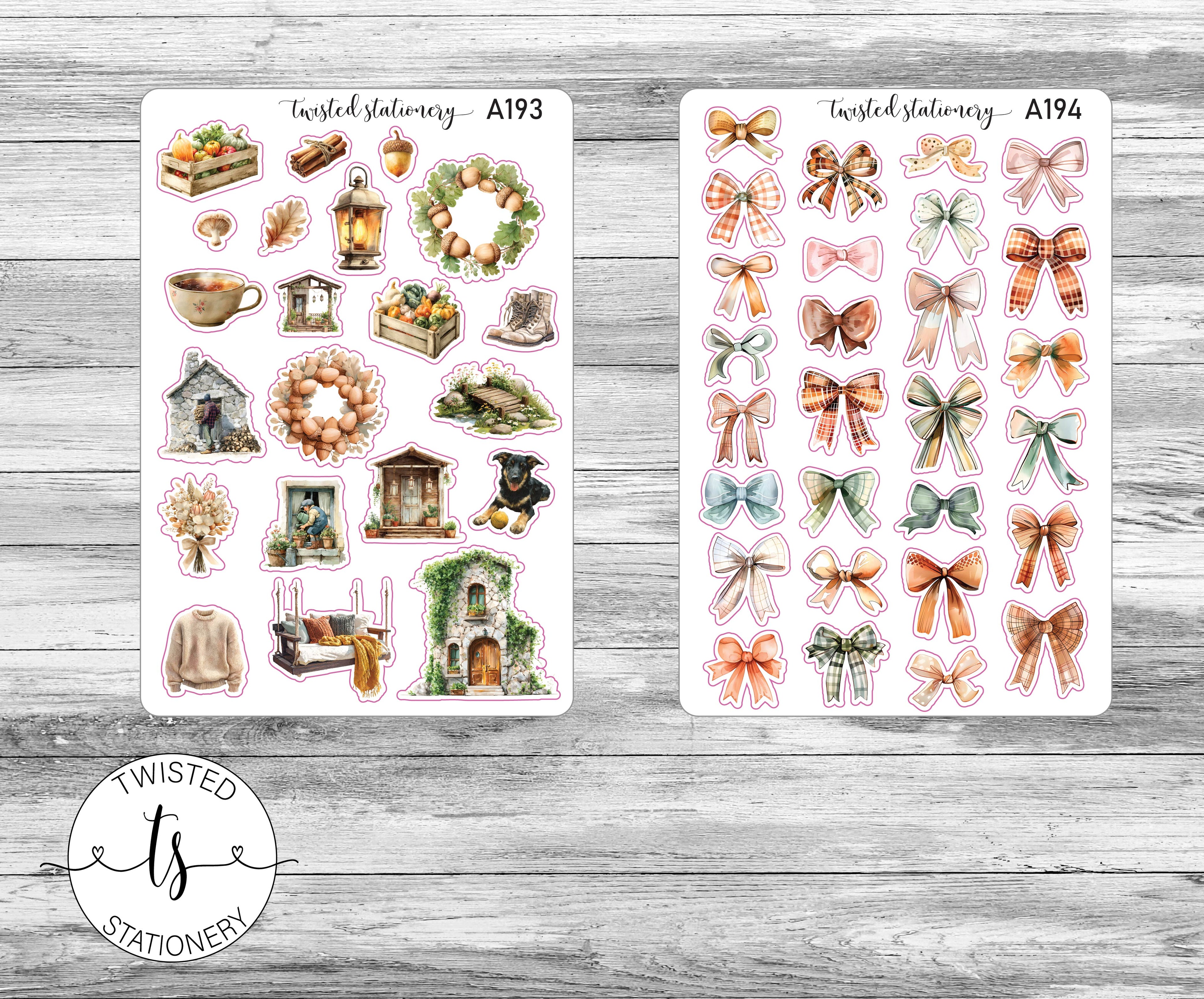 Falling for Beige Sticker Bundle, Autumn Flower Leaves Deco, Quotes Planner Stickers, Scrapbooking, Bullet Journals, Junk Journal