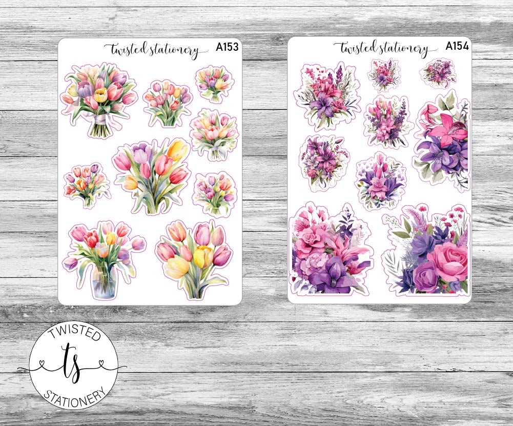 Spring Luxe Sticker Book, 10 pages Flowers Deco, Planner Stickers, Scrapbooking, Bullet Journals, Large Deco Stickers