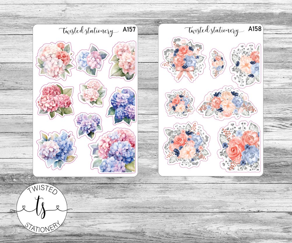 Spring Luxe Sticker Book, 10 pages Flowers Deco, Planner Stickers, Scrapbooking, Bullet Journals, Large Deco Stickers