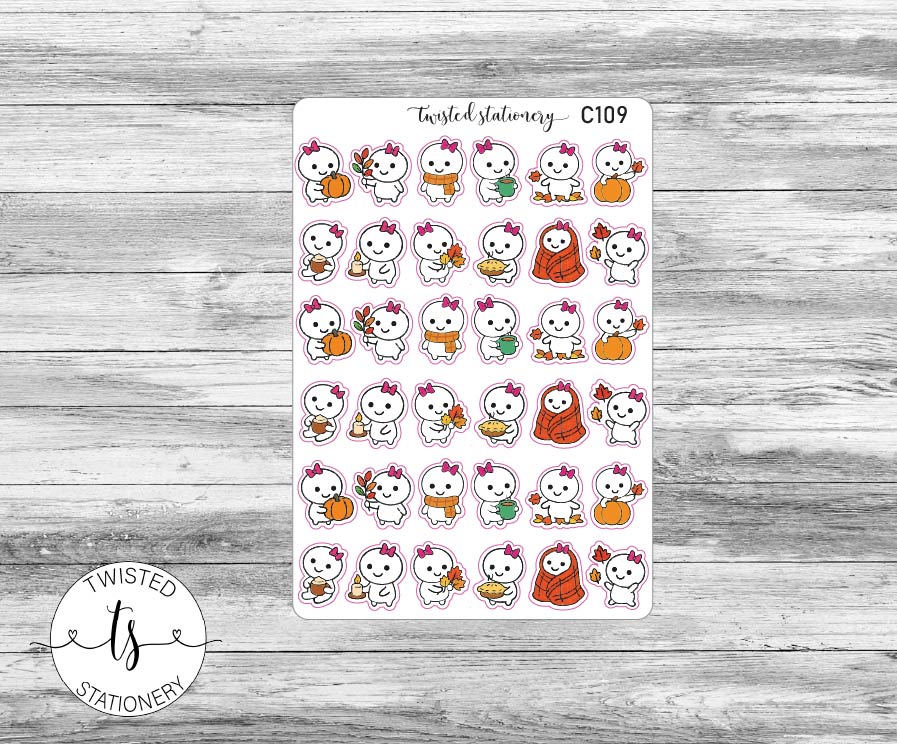 Mello Fall Stickers, Character Kawaii Stickers, Planner Stickers, Scrapbooking, Bullet Journals