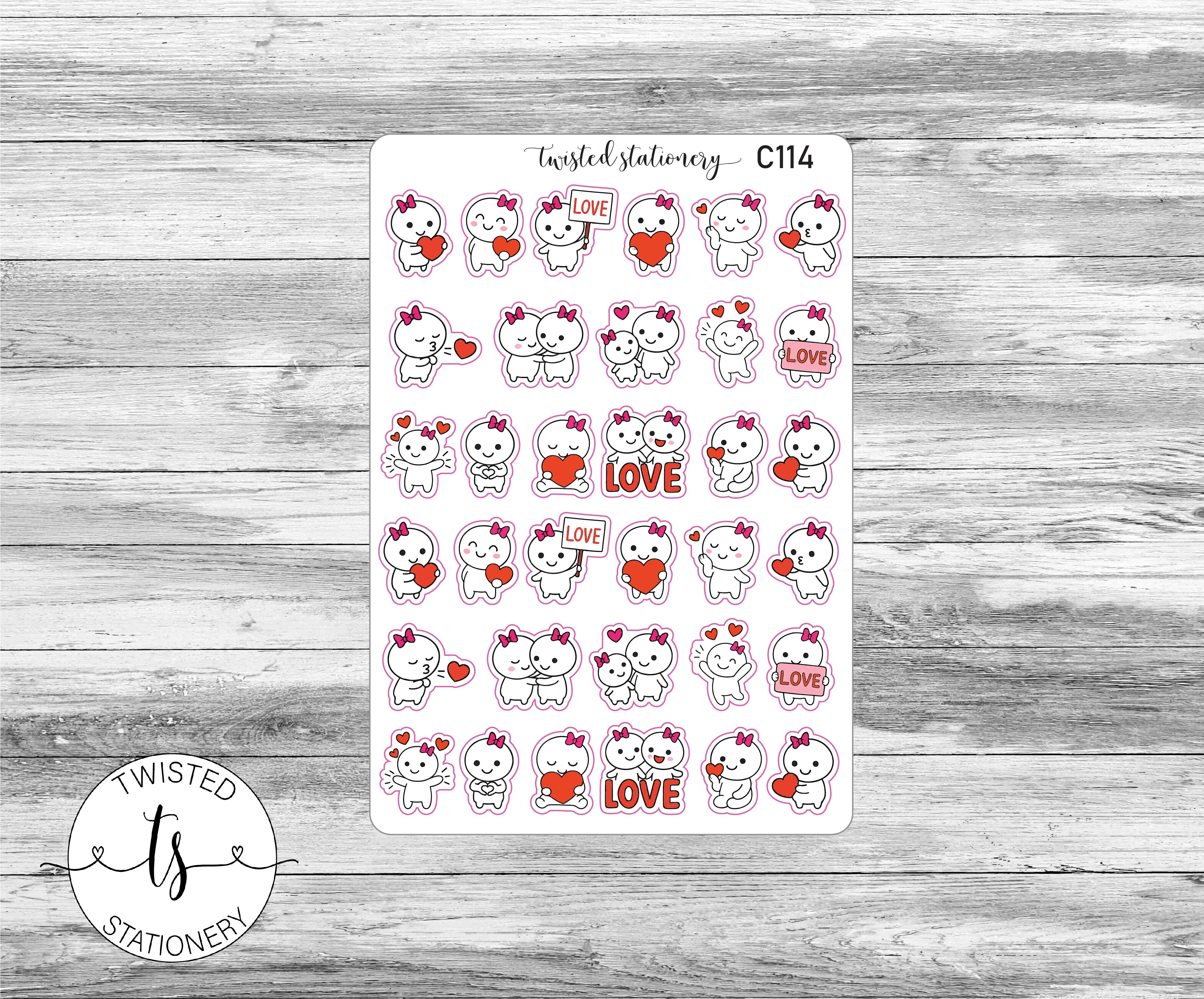Mello Love Stickers, Character Kawaii Stickers, Planner Stickers, Scrapbooking, Bullet Journals