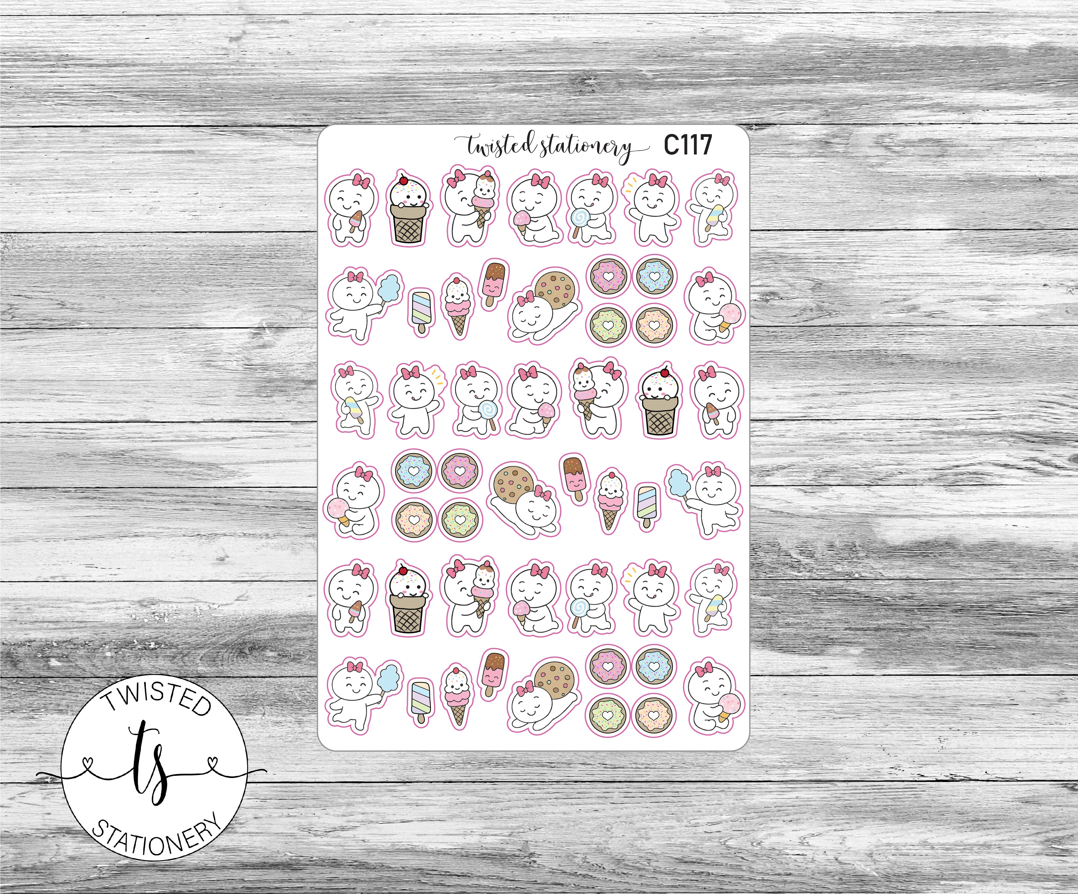 Mello Sweet Treats Stickers, Character Kawaii Stickers, Planner Stickers, Scrapbooking, Bullet Journals