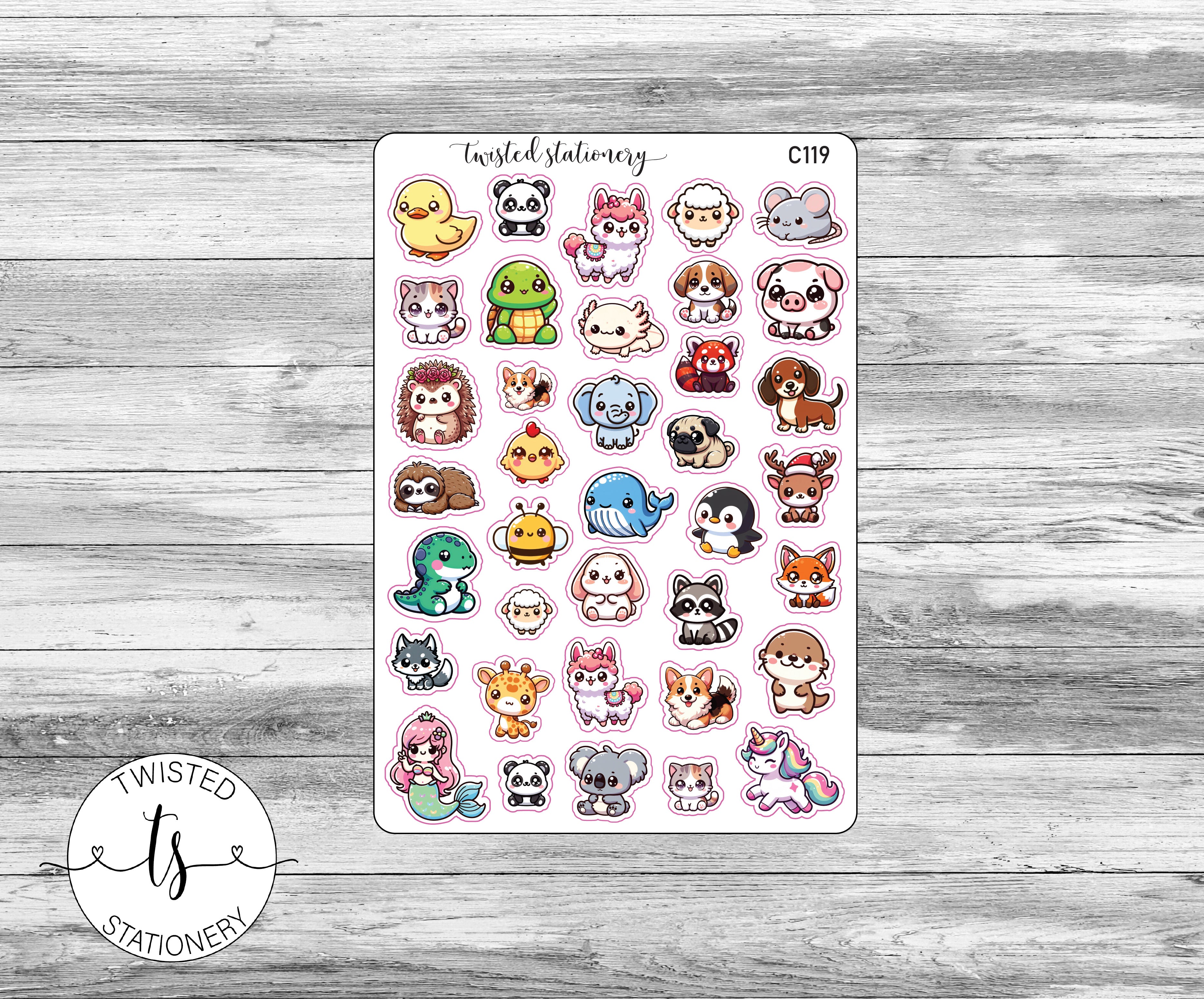 Kawaii Animal Stickers, Character Kawaii Stickers, Planner Stickers, Scrapbooking, Bullet Journals