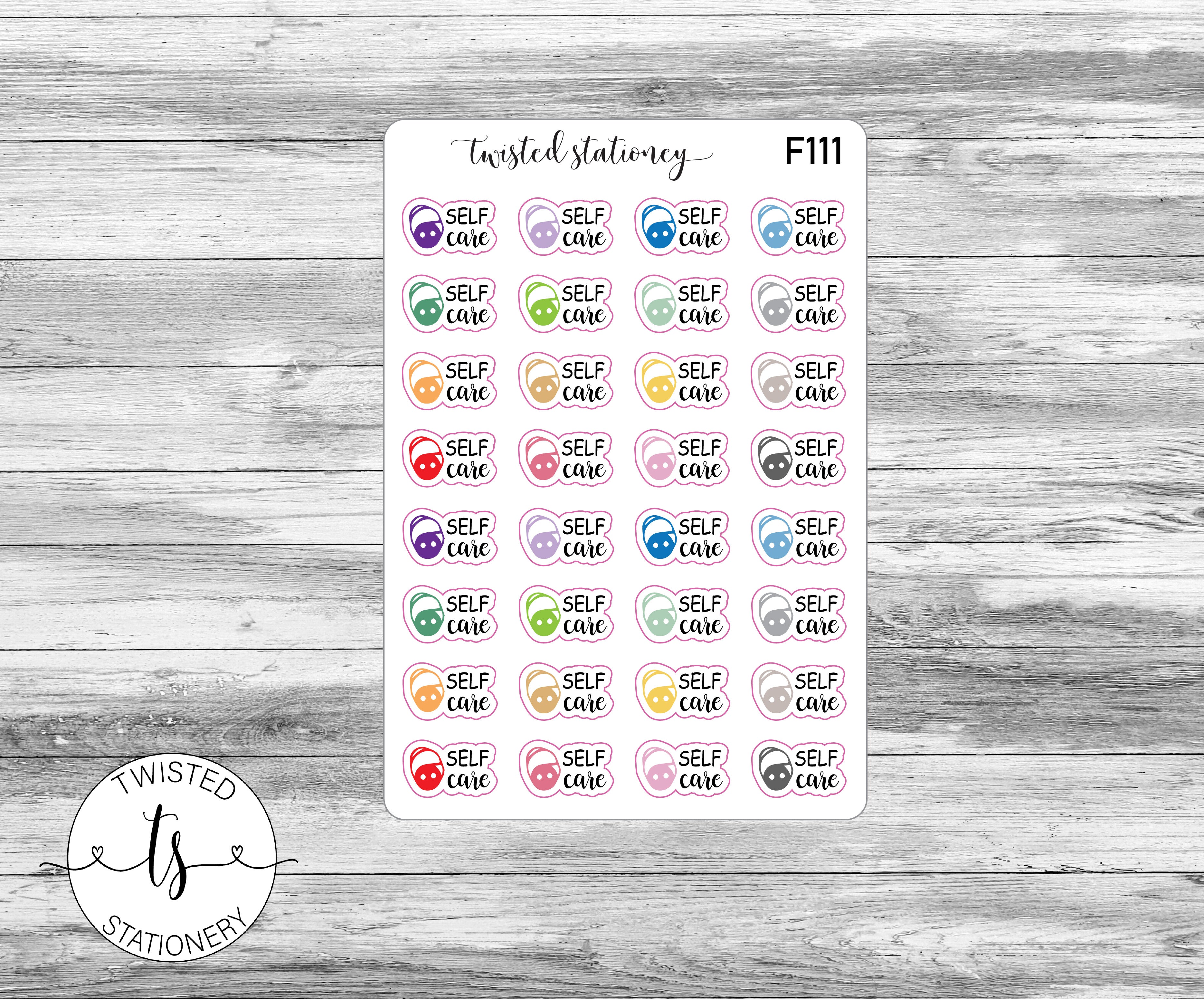 Self Care Icons Functional Stickers, Planner Stickers, Scrapbooking, Bullet Journals