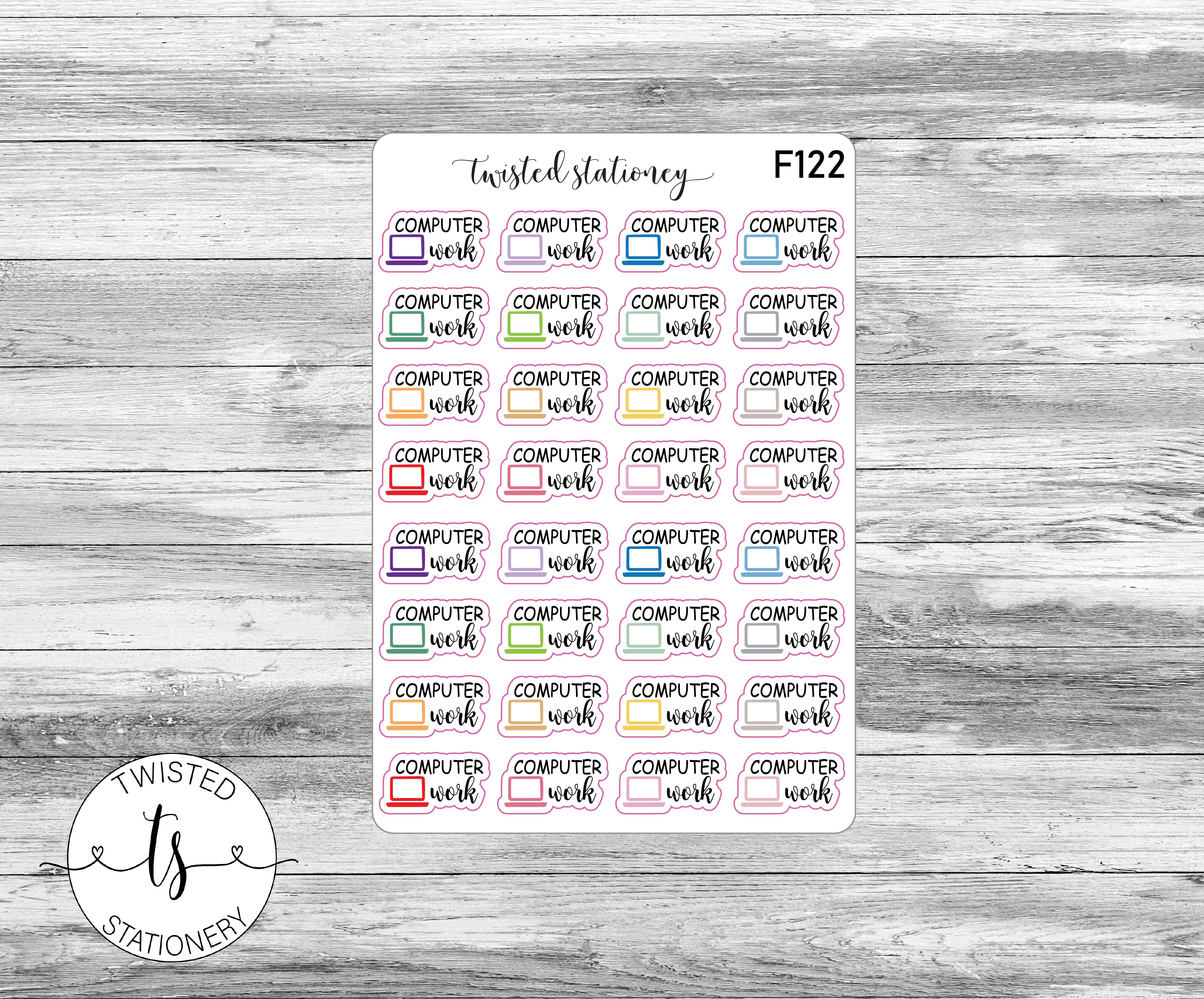 Computer Work Icons Functional Stickers, Planner Stickers, Scrapbooking, Bullet Journals