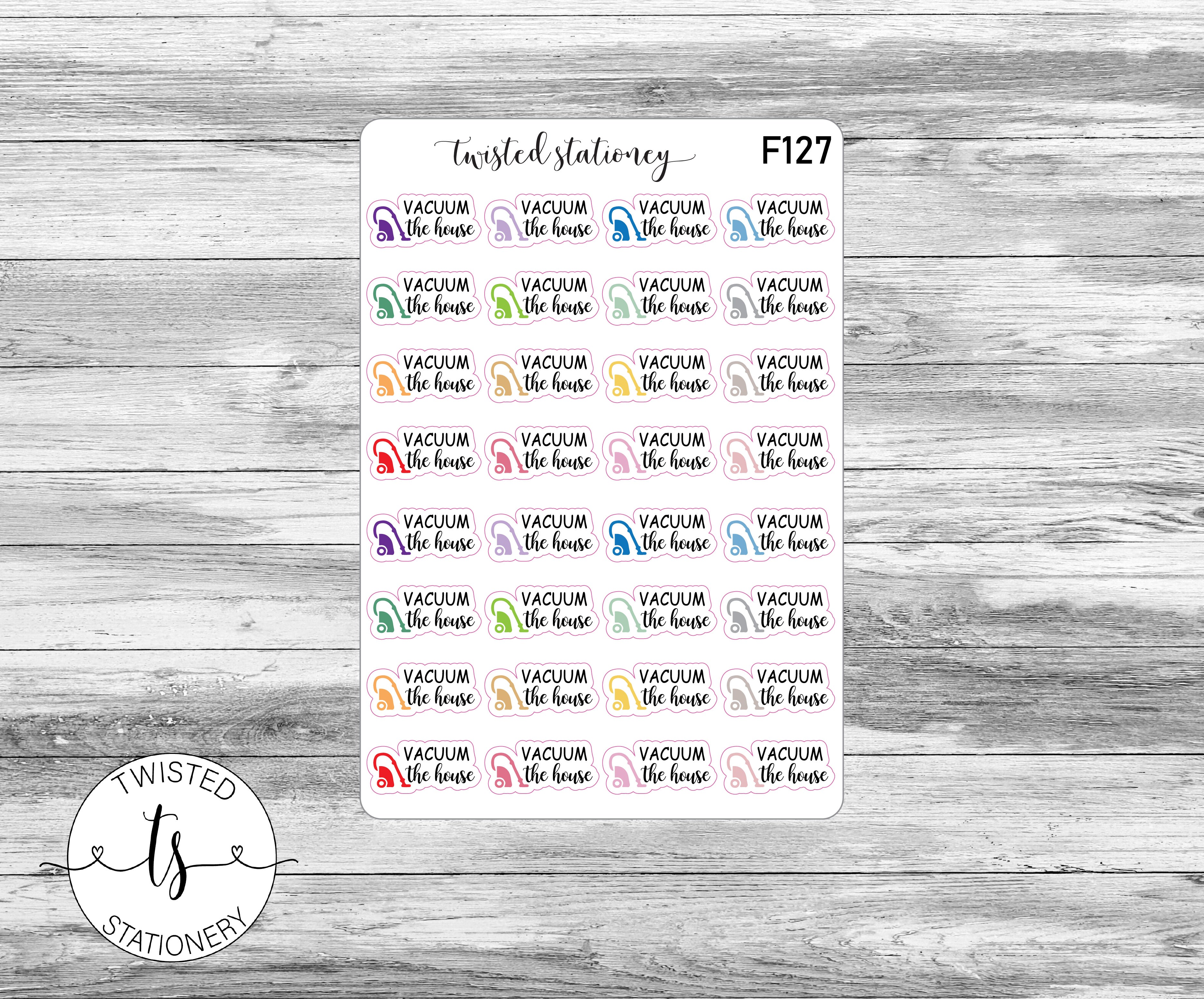 Vacuum the House Icons Functional Stickers, Planner Stickers, Scrapbooking, Bullet Journals