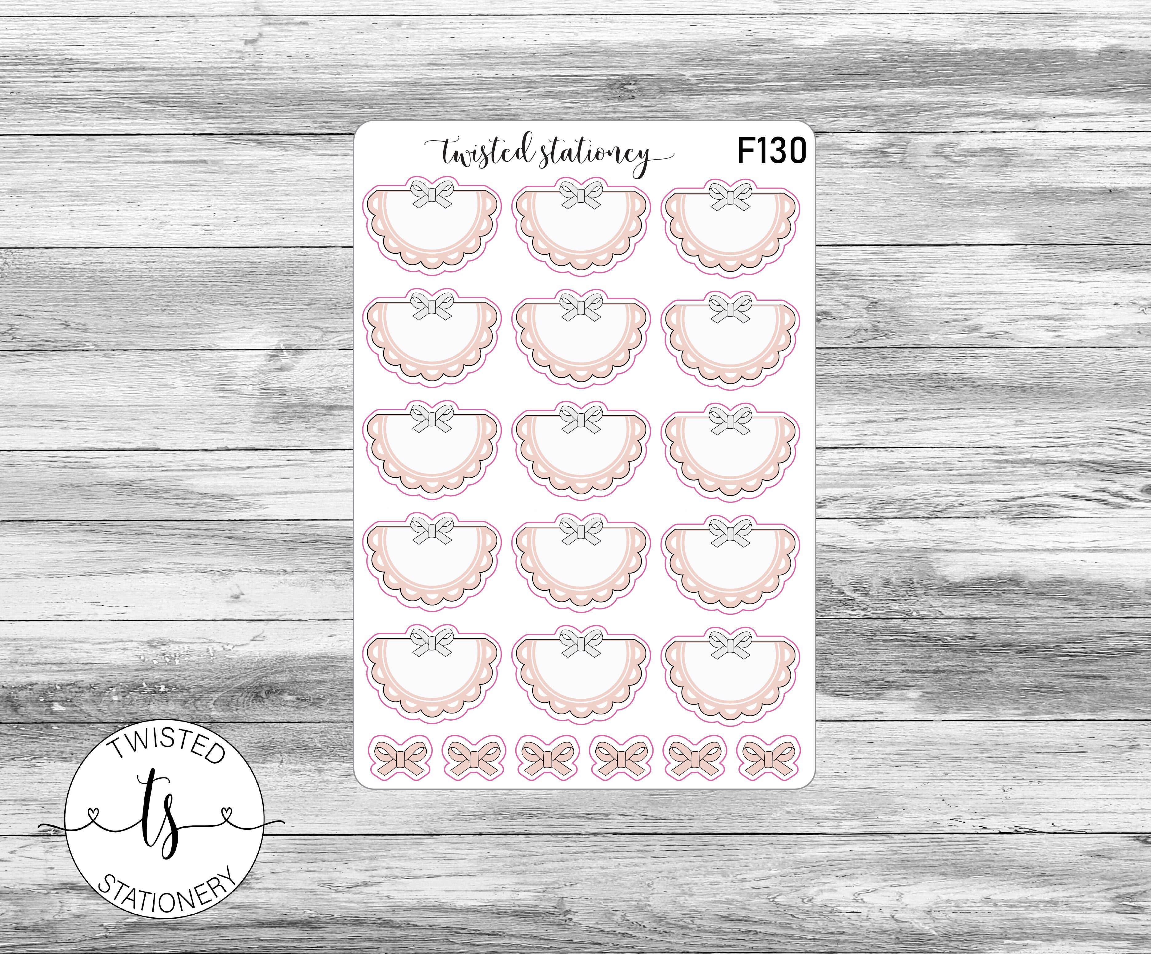 Scallop Box Neutral Gray Icons Functional Stickers, Planner Stickers, Scrapbooking, Bullet Journals