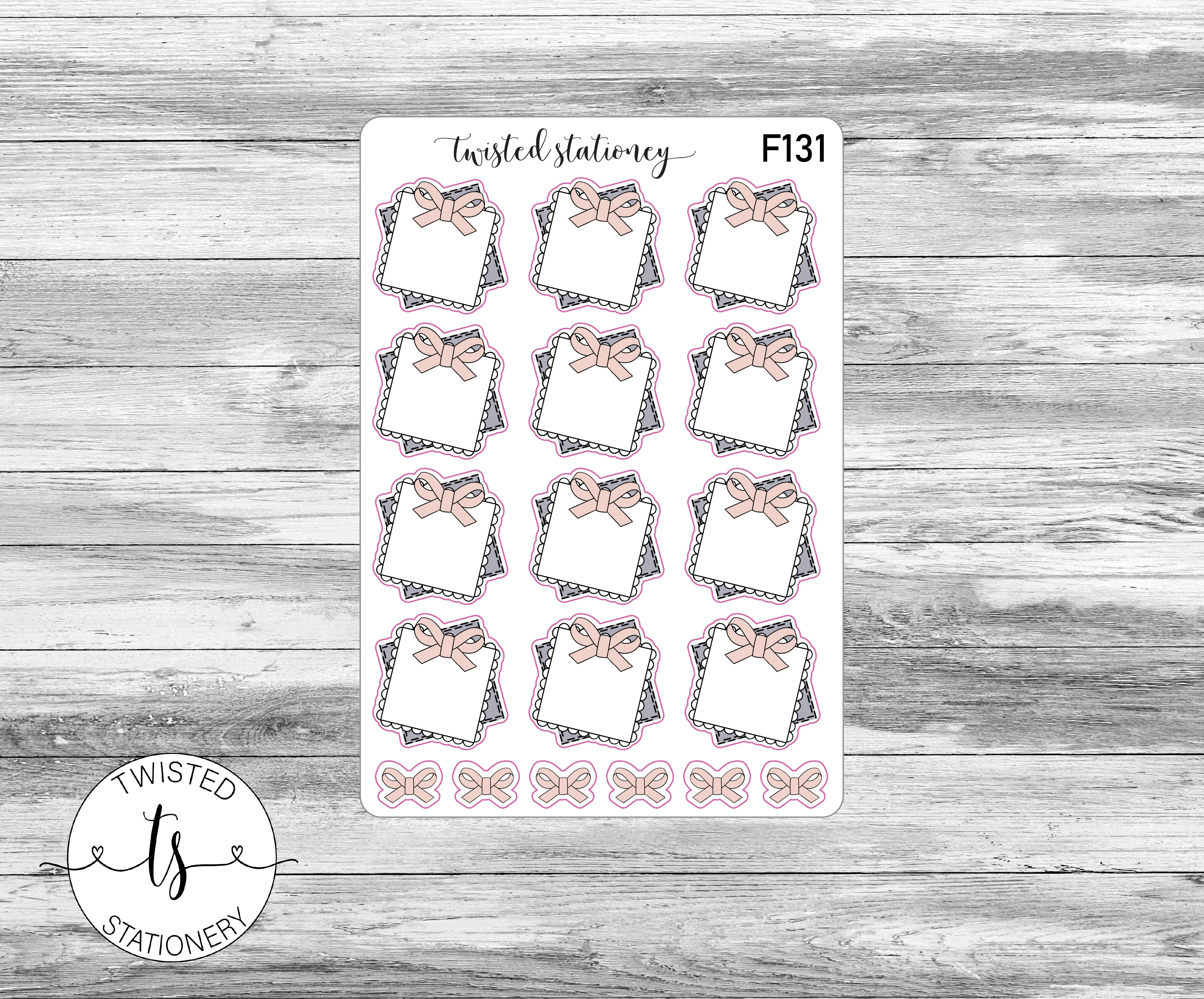 Bow Box Neutral Gray Icons Functional Stickers, Planner Stickers, Scrapbooking, Bullet Journals