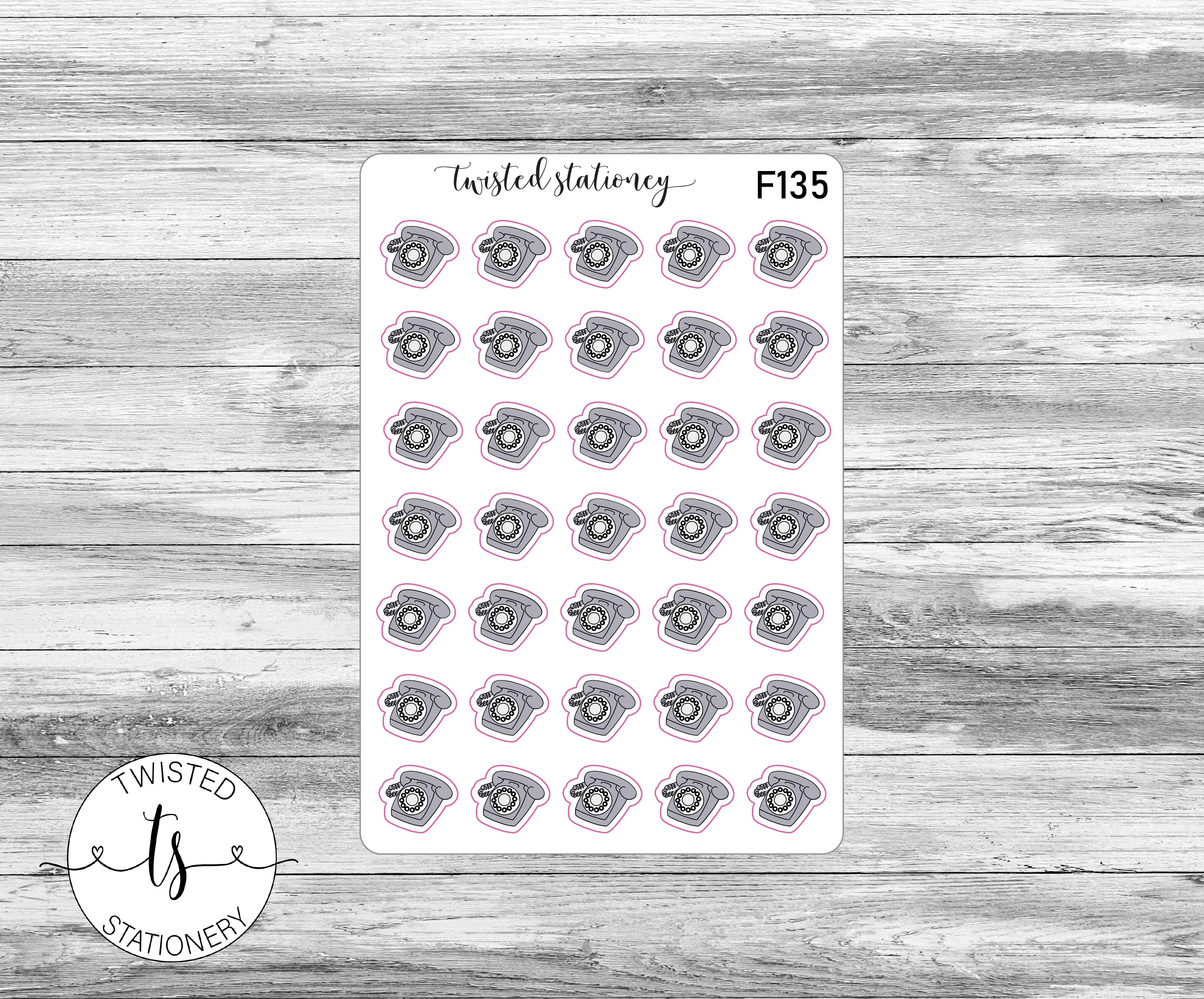 Phone Neutral Gray Icons Functional Stickers, Planner Stickers, Scrapbooking, Bullet Journals