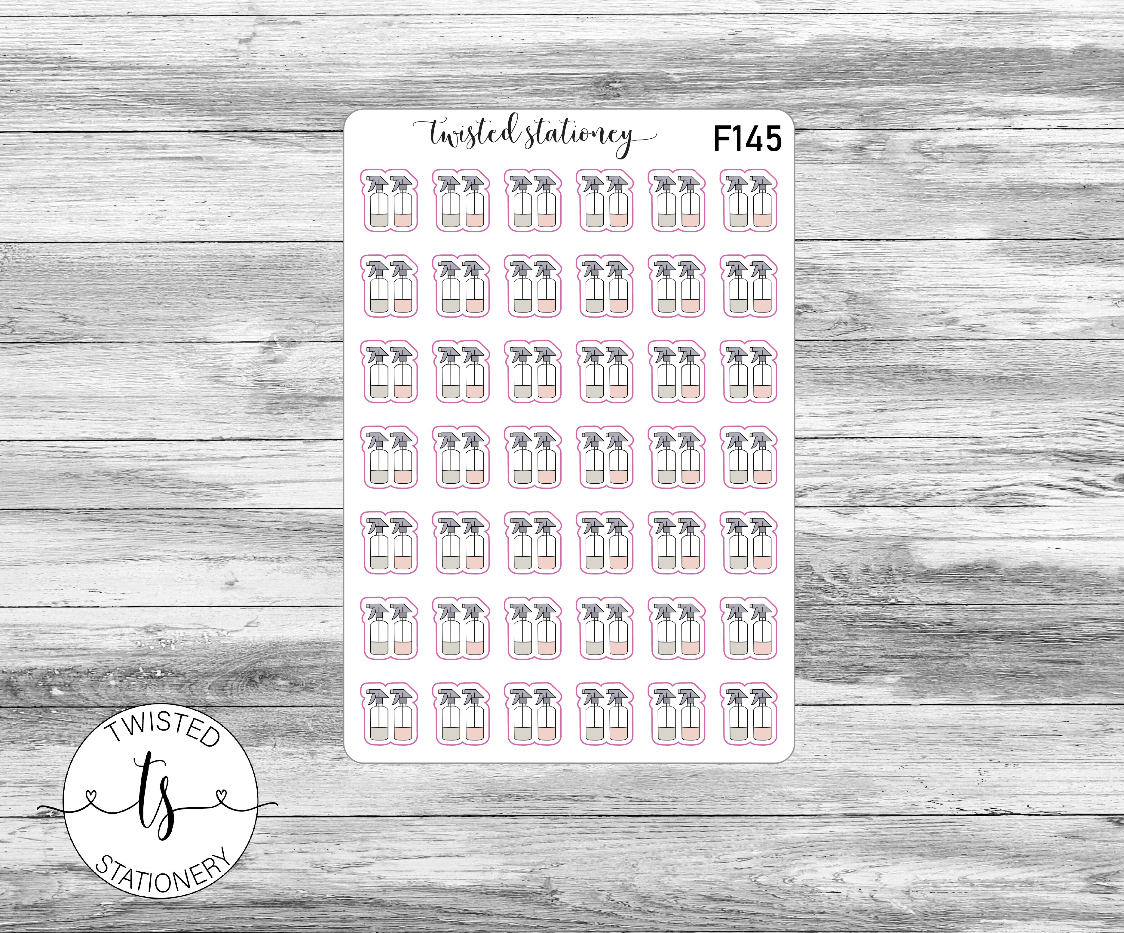 Cleaning Spray Bottle Neutral Gray Icons Functional Stickers, Planner Stickers, Scrapbooking, Bullet Journals