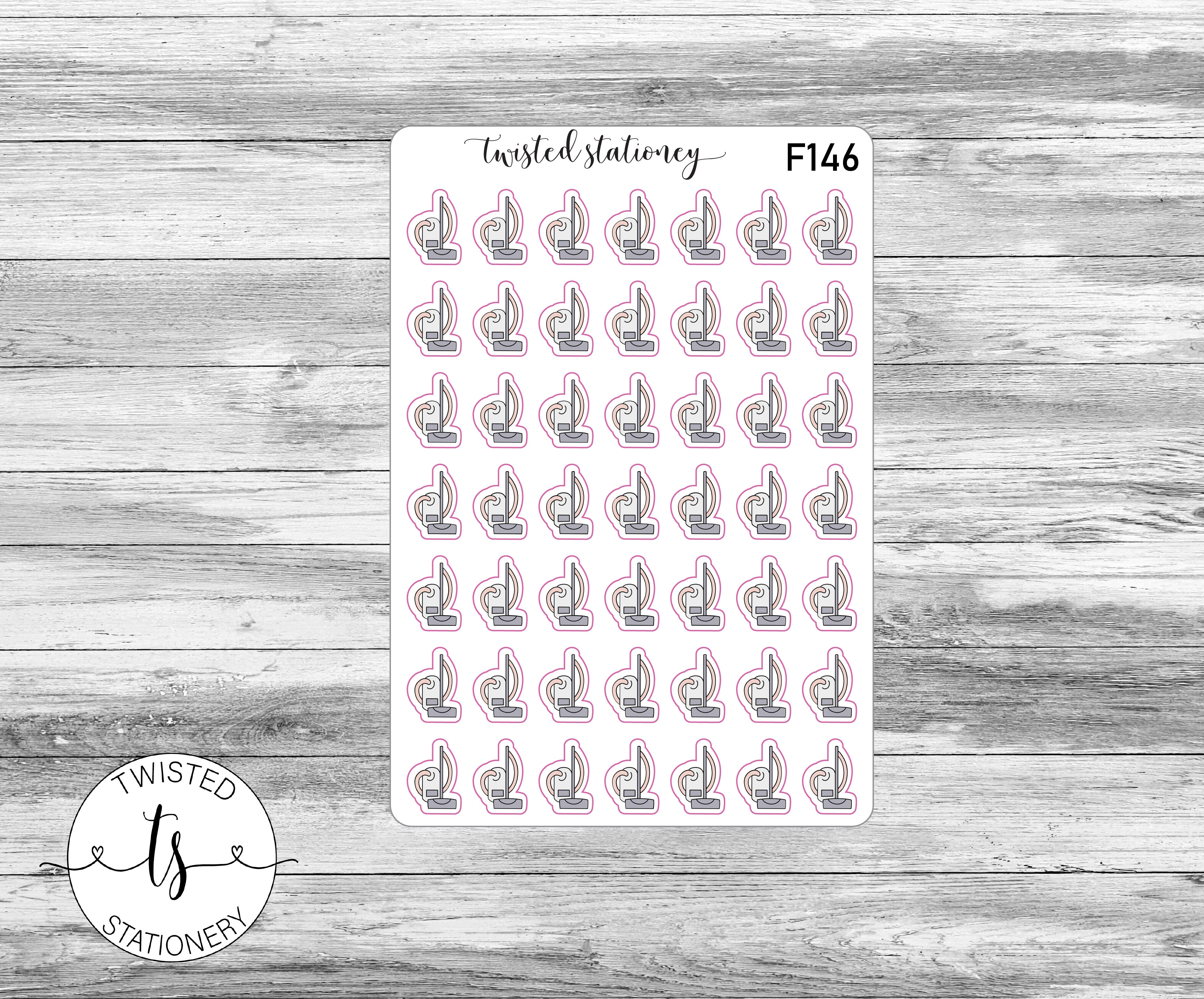 Vacuum Neutral Gray Icons Functional Stickers, Planner Stickers, Scrapbooking, Bullet Journals