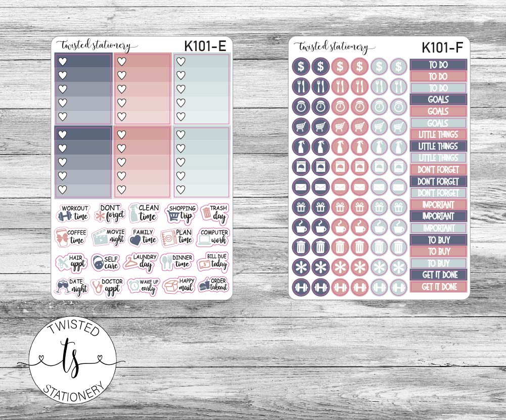 Galaxy Weekly Kit Stickers, Planner Stickers, Scrapbooking, Bullet Journals, No White Space Kit, Vertical Planner Stickers
