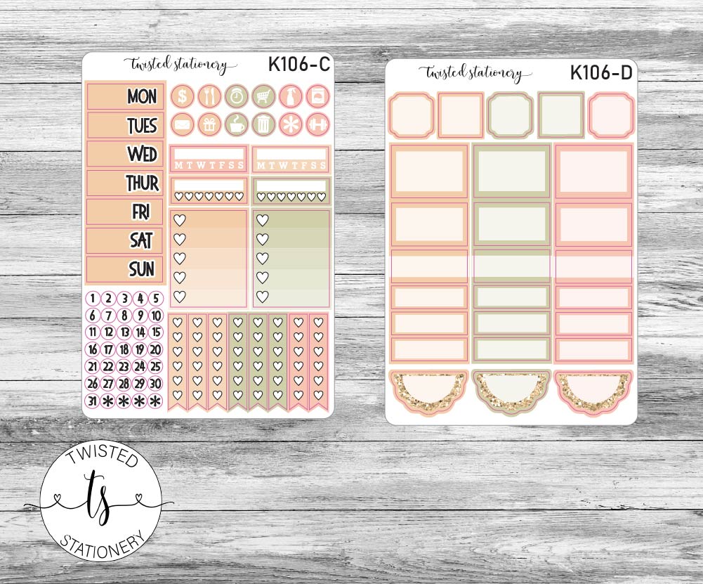 Fall Floral Weekly Kit Stickers, Planner Stickers, Scrapbooking, Bullet Journals, No White Space Kit, Vertical Planner Stickers