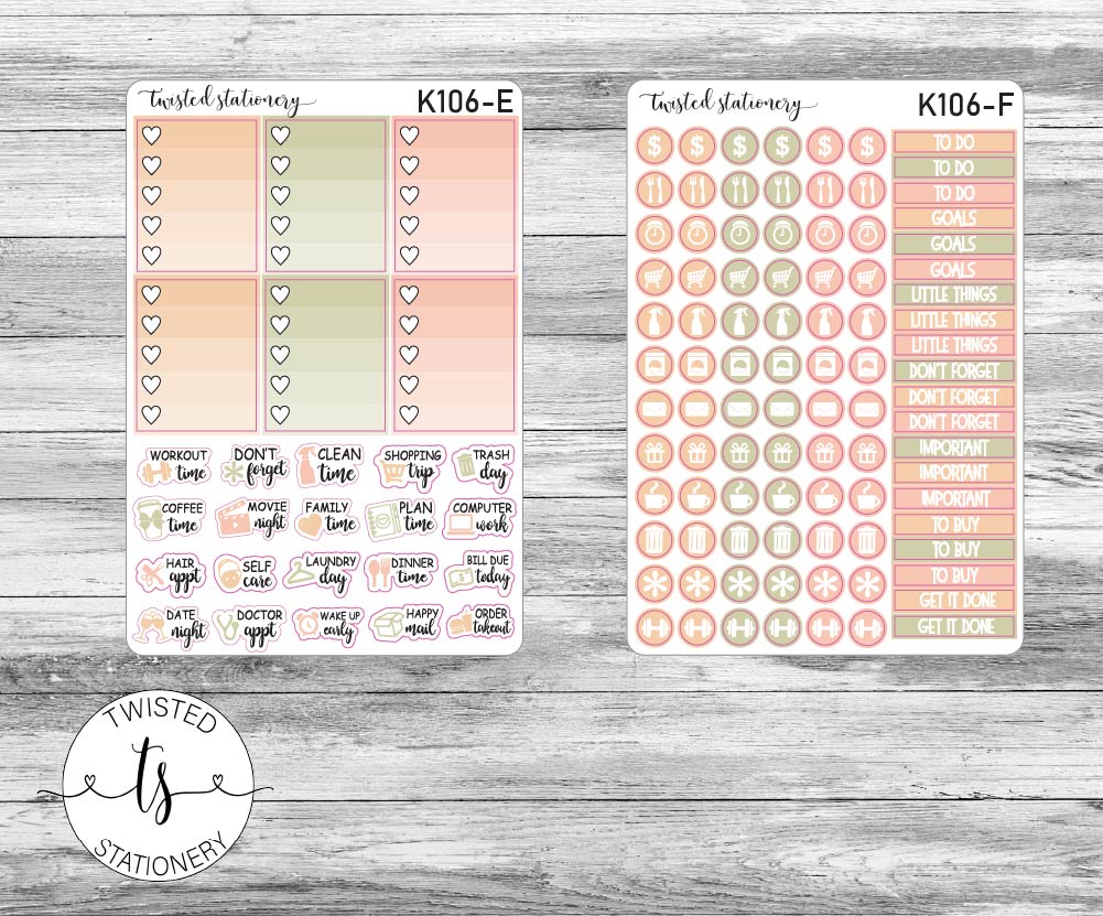 Fall Floral Weekly Kit Stickers, Planner Stickers, Scrapbooking, Bullet Journals, No White Space Kit, Vertical Planner Stickers