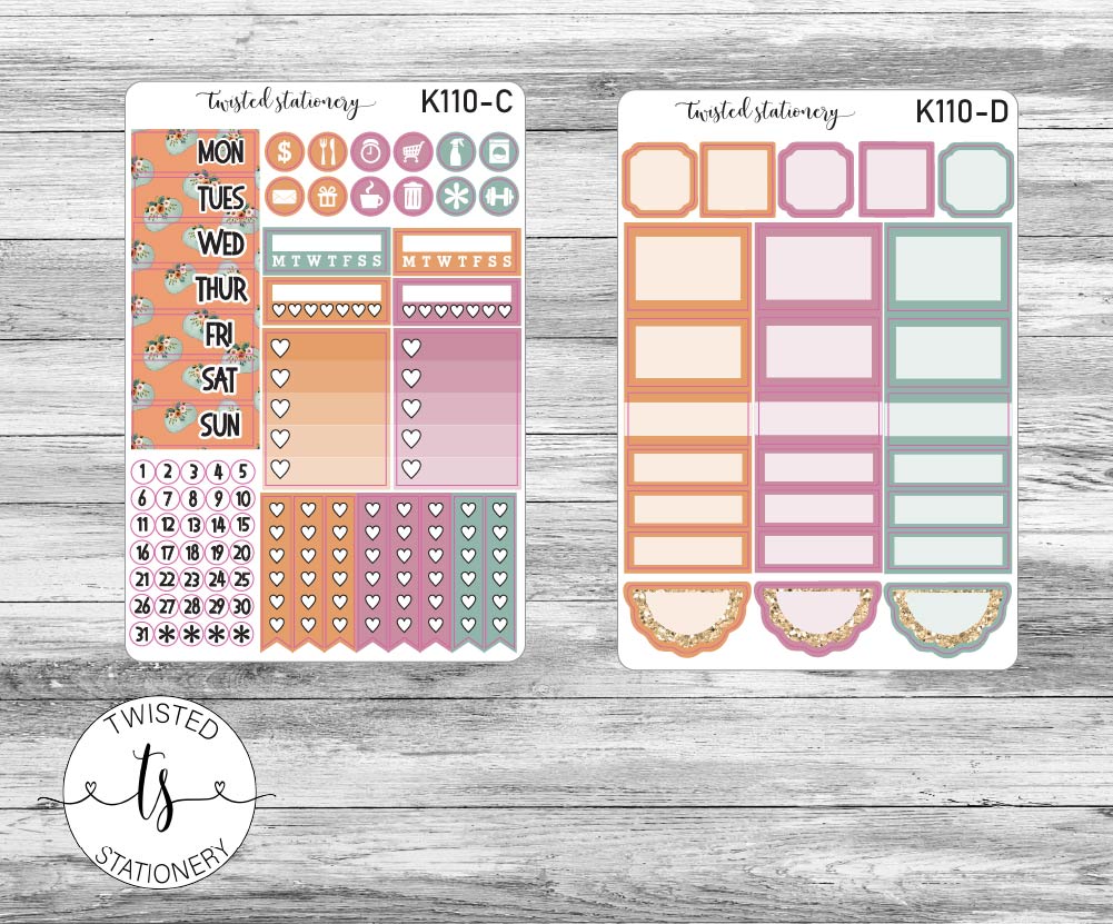 I Love Fall Weekly Kit Stickers, Planner Stickers, Scrapbooking, Bullet Journals, No White Space Kit, Vertical Planner Stickers