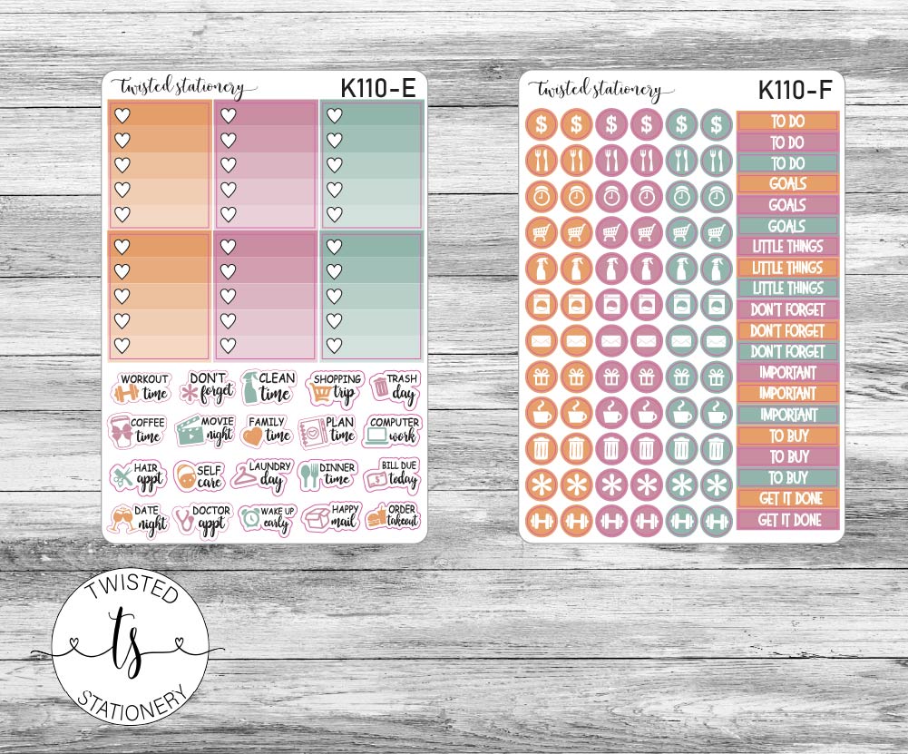 I Love Fall Weekly Kit Stickers, Planner Stickers, Scrapbooking, Bullet Journals, No White Space Kit, Vertical Planner Stickers