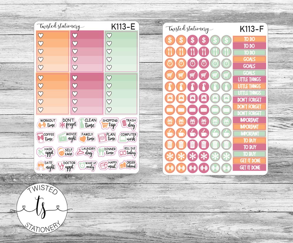 Autumn Brew & Blooms Weekly Kit Stickers, Planner Stickers, Scrapbooking, Bullet Journals, No White Space Kit, Vertical Planner Stickers