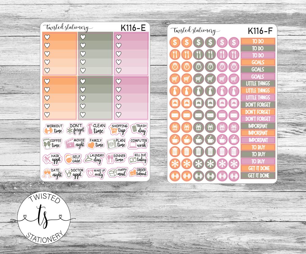 Autumn Woodland Weekly Kit Stickers, Planner Stickers, Scrapbooking, Bullet Journals, No White Space Kit, Vertical Planner Stickers