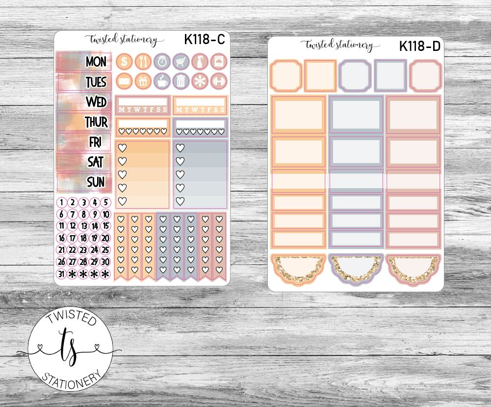 Autumn Home Weekly Kit Stickers, Planner Stickers, Scrapbooking, Bullet Journals, No White Space Kit, Vertical Planner Stickers
