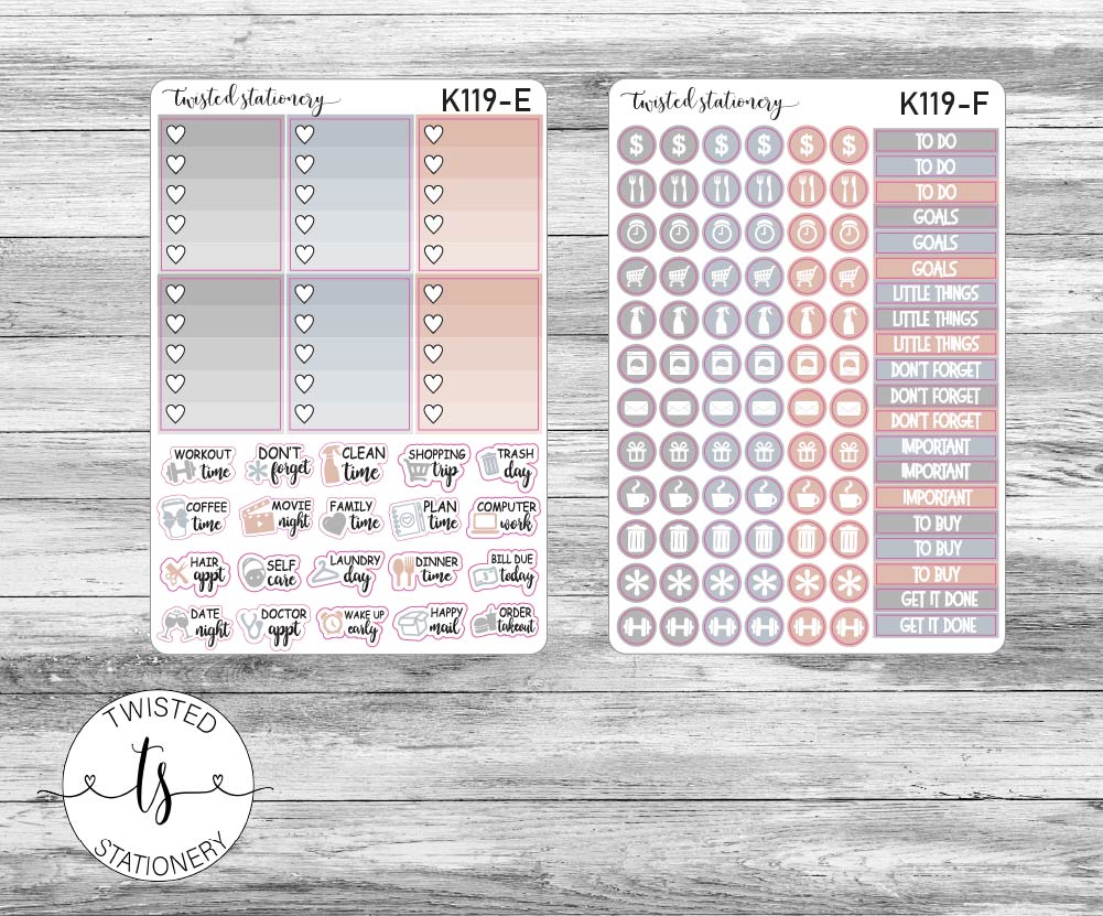 Cozy Photo Weekly Kit Stickers, Planner Stickers, Scrapbooking, Bullet Journals, No White Space Kit, Vertical Planner Stickers