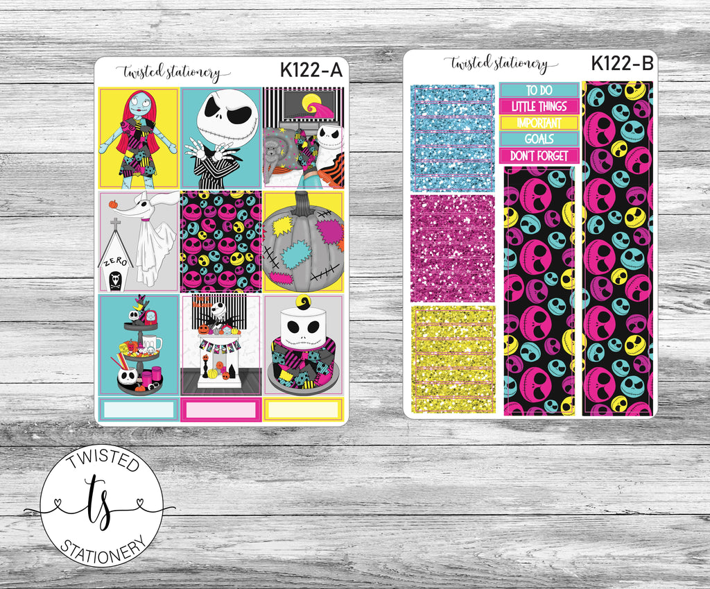 Pumpkin King Weekly Kit Stickers, Planner Stickers, Scrapbooking, Bullet Journals, No White Space Kit, Vertical Planner Stickers