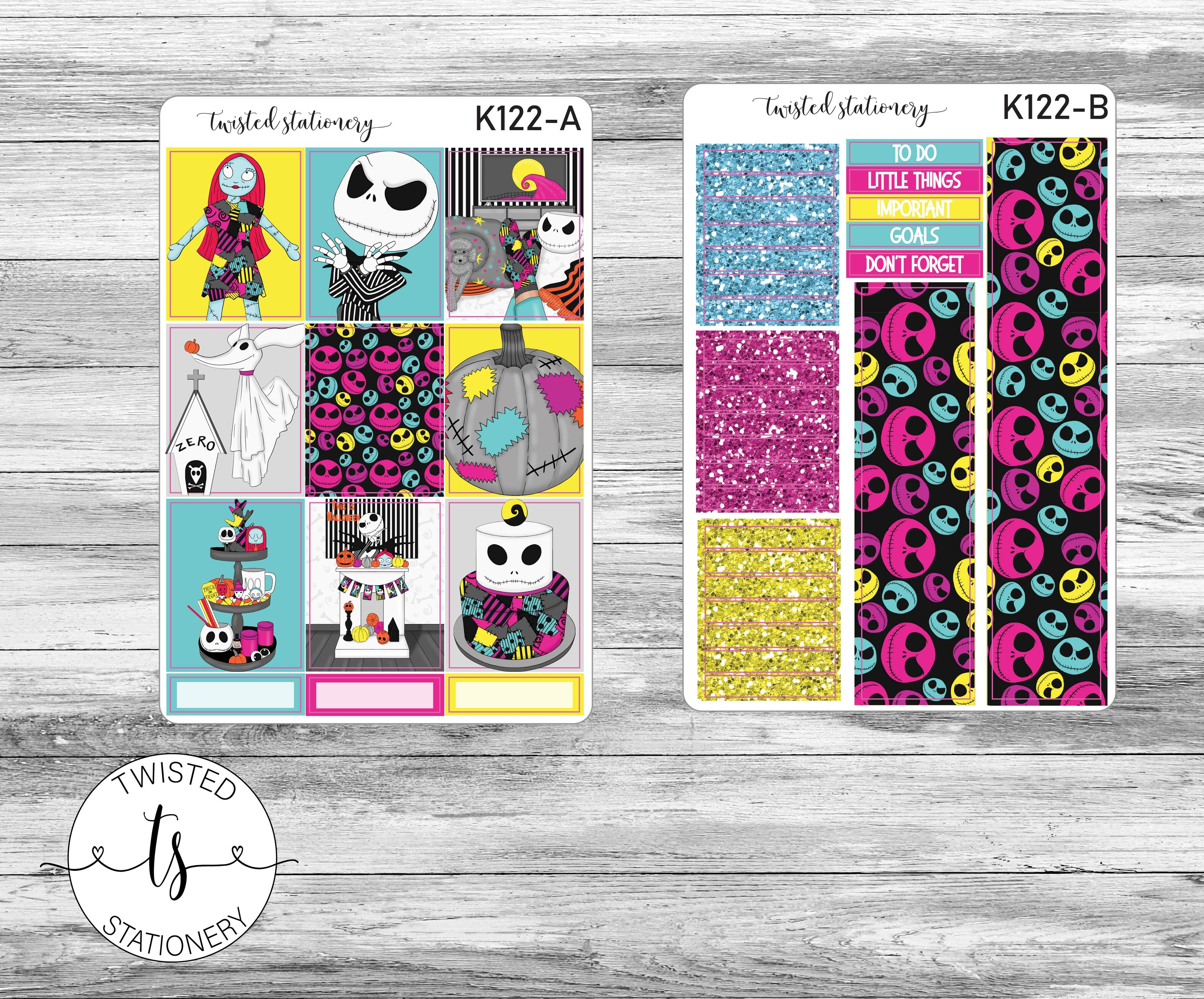Pumpkin King Weekly Kit Stickers, Planner Stickers, Scrapbooking, Bullet Journals, No White Space Kit, Vertical Planner Stickers