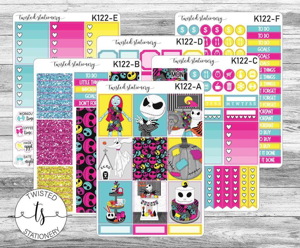 Pumpkin King Weekly Kit Stickers, Planner Stickers, Scrapbooking, Bullet Journals, No White Space Kit, Vertical Planner Stickers