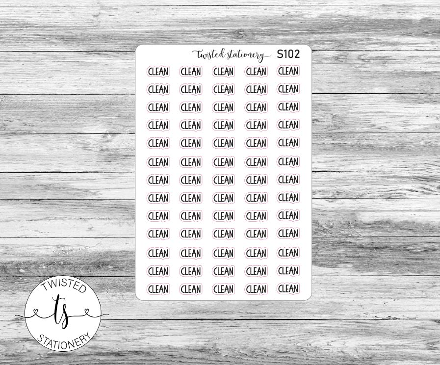 Clean Script Stickers, Planner Stickers, Scrapbooking, Bullet Journals