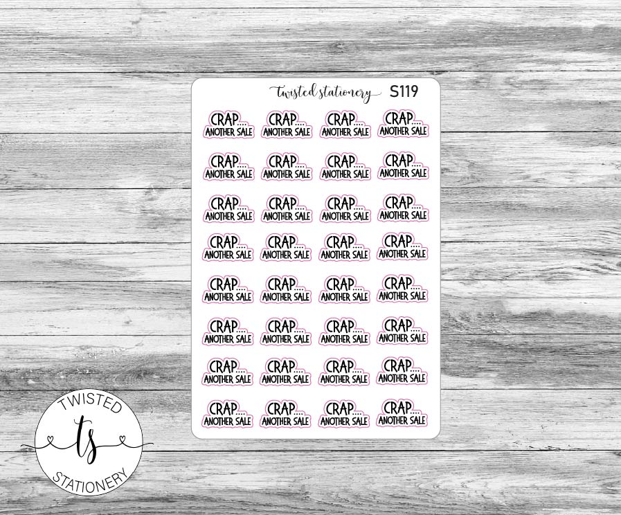 Crap Another Sale Script Stickers, Planner Stickers, Scrapbooking, Bullet Journals