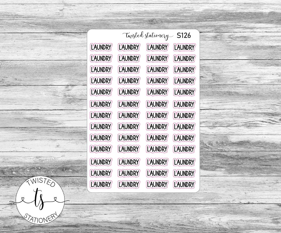 Laundry Script Stickers, Planner Stickers, Scrapbooking, Bullet Journals