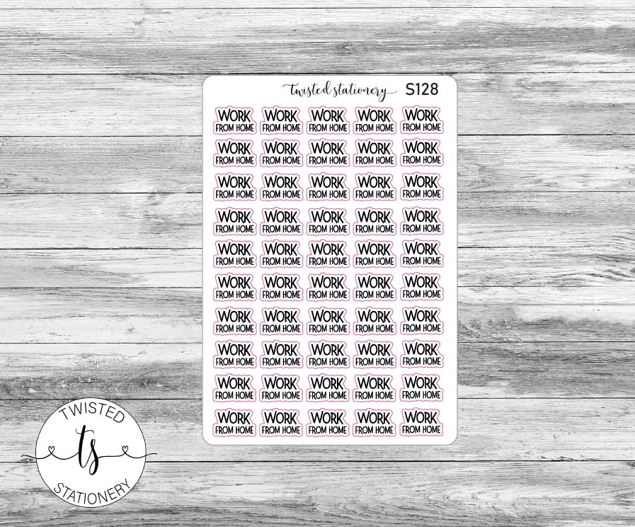 Work From Home Script Stickers, Planner Stickers, Scrapbooking, Bullet Journals