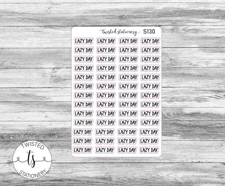 Lazy Day Script Stickers, Planner Stickers, Scrapbooking, Bullet Journals