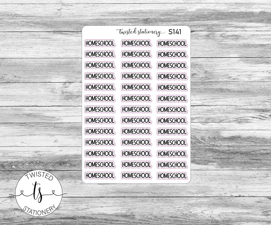 Home School Script Stickers, Planner Stickers, Scrapbooking, Bullet Journals