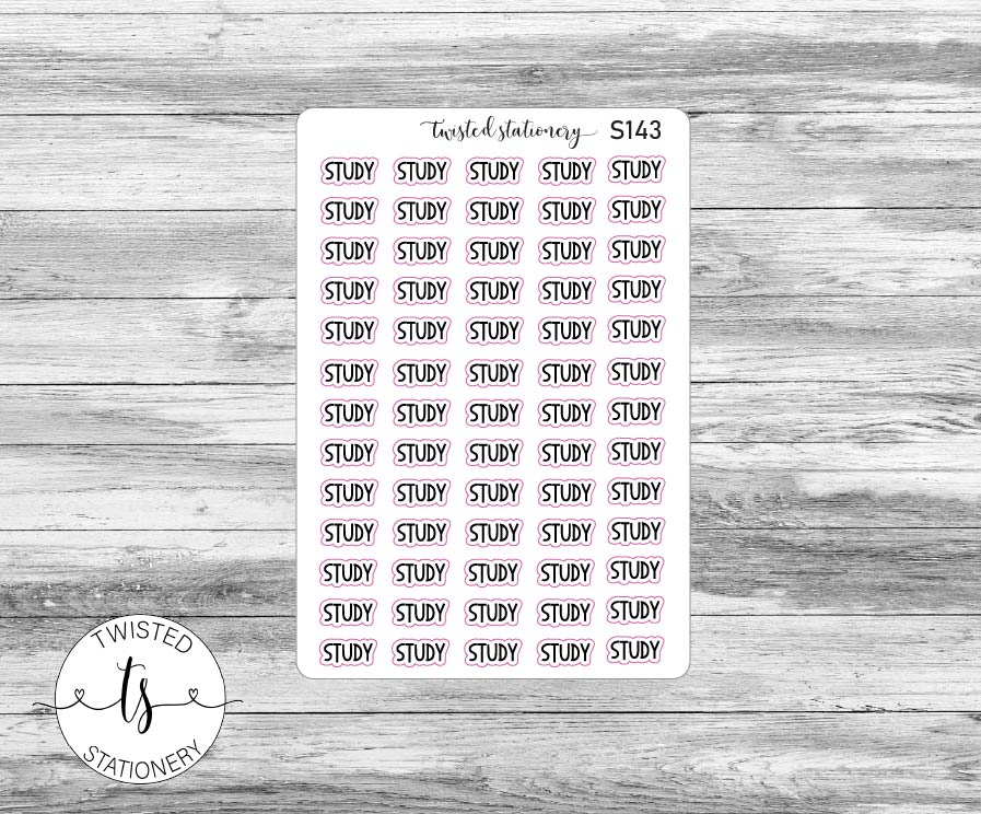 Study Script Stickers, Planner Stickers, Scrapbooking, Bullet Journals