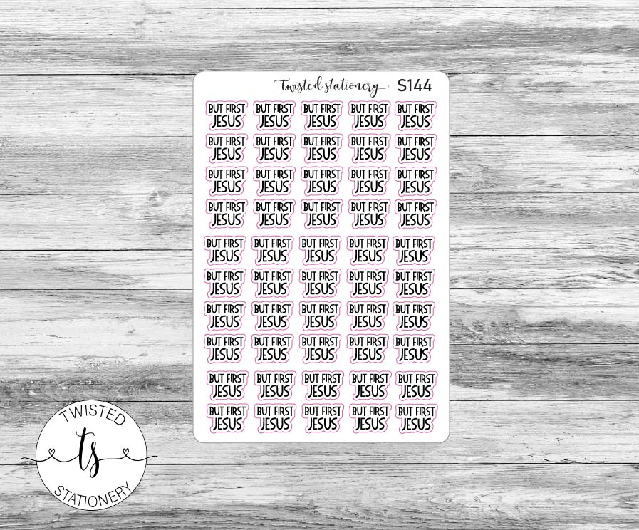 But First Jesus Script Stickers, Planner Stickers, Scrapbooking, Bullet Journals