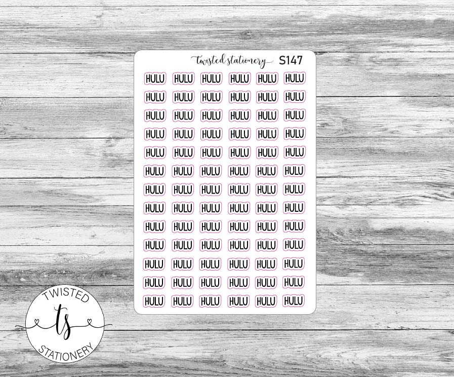 Hulu Script Stickers, Planner Stickers, Scrapbooking, Bullet Journals