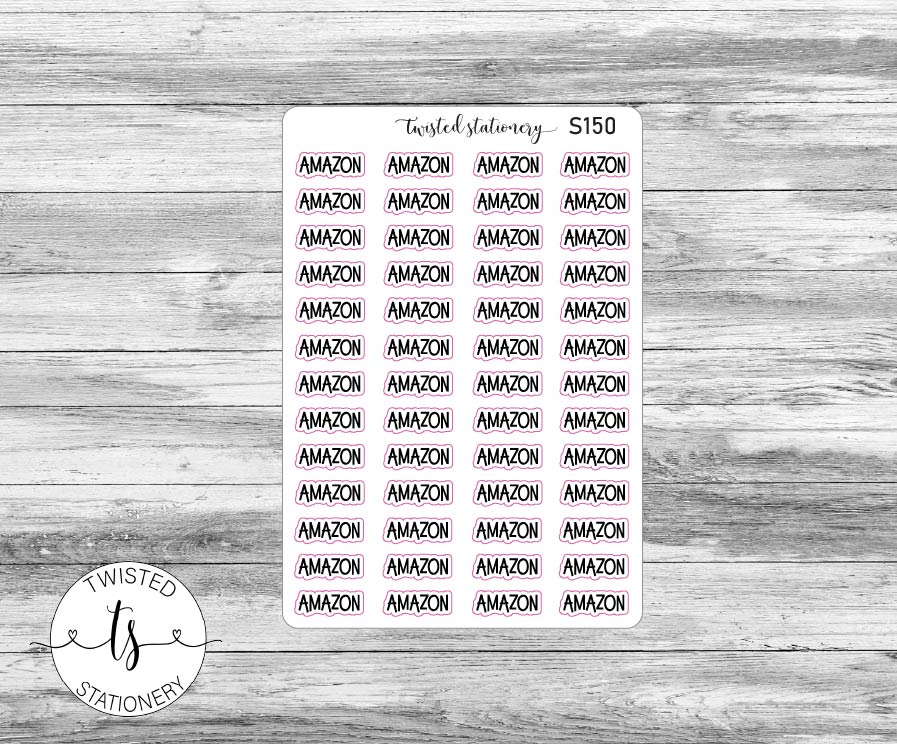 Amazon Script Stickers, Planner Stickers, Scrapbooking, Bullet Journals