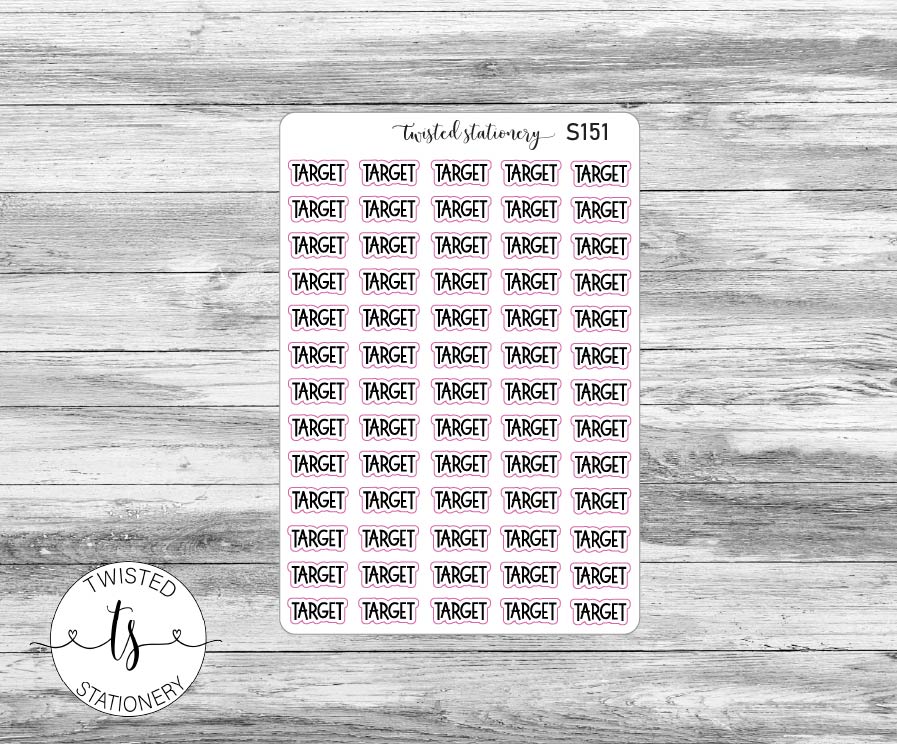 Target Script Stickers, Planner Stickers, Scrapbooking, Bullet Journals