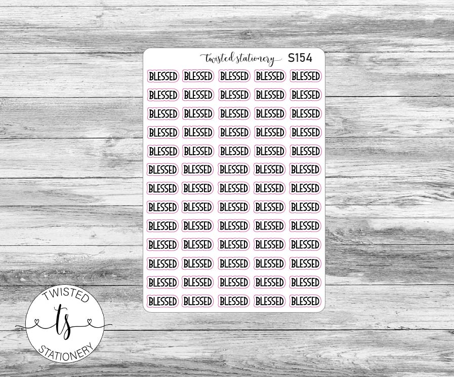 Blessed Script Stickers, Planner Stickers, Scrapbooking, Bullet Journals