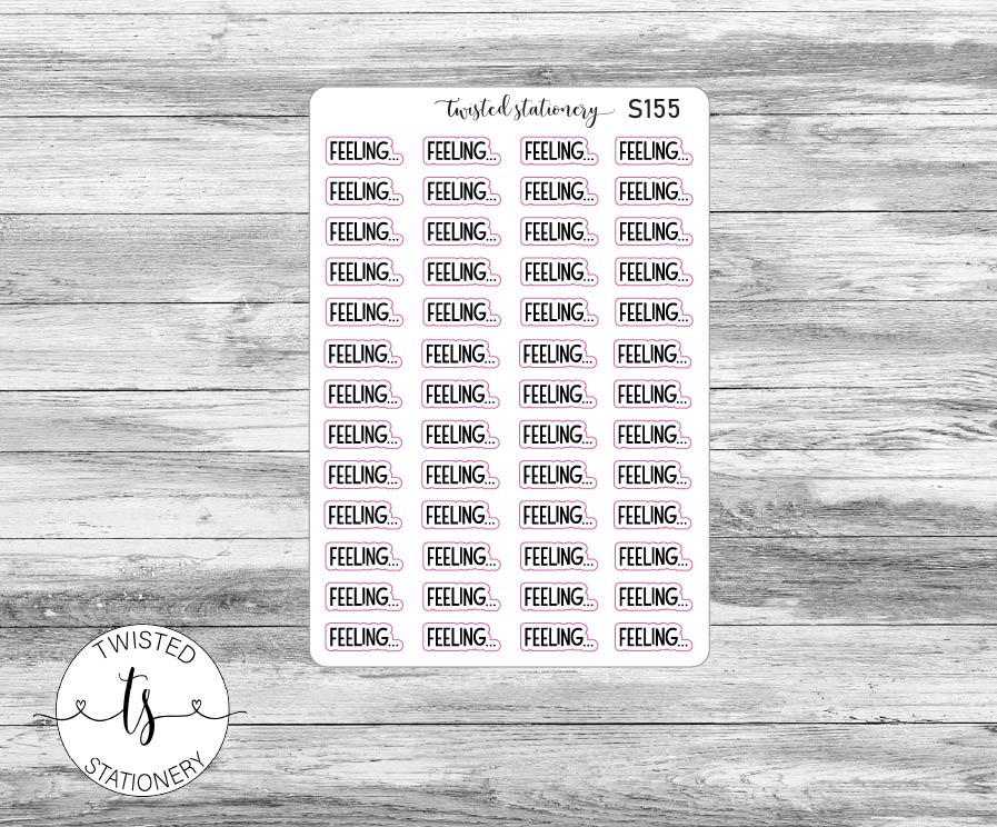 Feeling... Script Stickers, Planner Stickers, Scrapbooking, Bullet Journals
